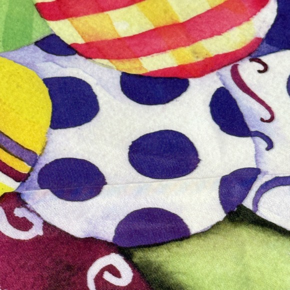 Vintage Barb Tourtillotte Multicolor Easter Egg Garden Flag 37x27 - Picture 3 of 4